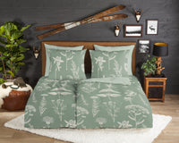 Guten Morgen Flanellen Duvet Cover "Kräuter" - grün - Rits