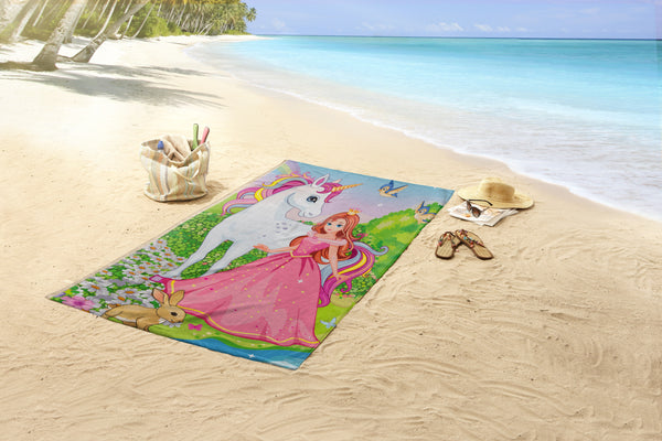 BeachTowel Poly Velours Kinder Guten Morgen Multi - Gesloten