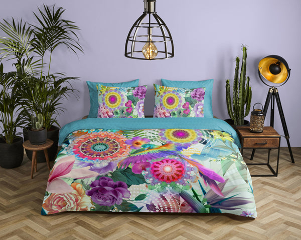 Hip Satin Duvet Cover "Aviva" - Multi - Dubbele instopflap