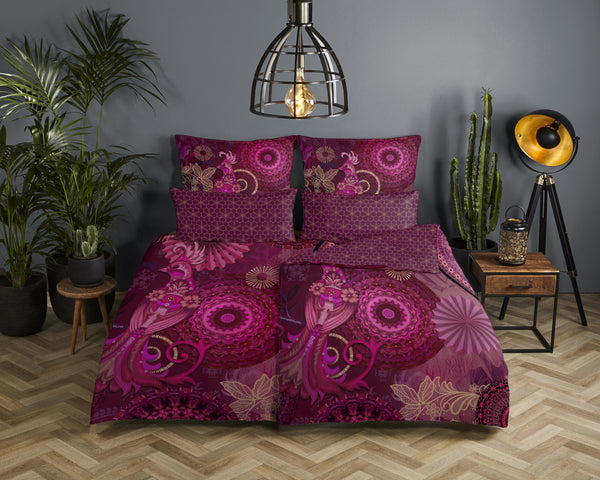 Hip Satin Duvet Cover "Miska" - Bordeaux - Rits