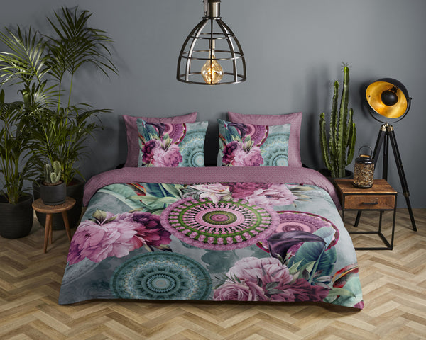 Hip Satin Duvet Cover "Bandhura" - Multi - Dubbele instopflap