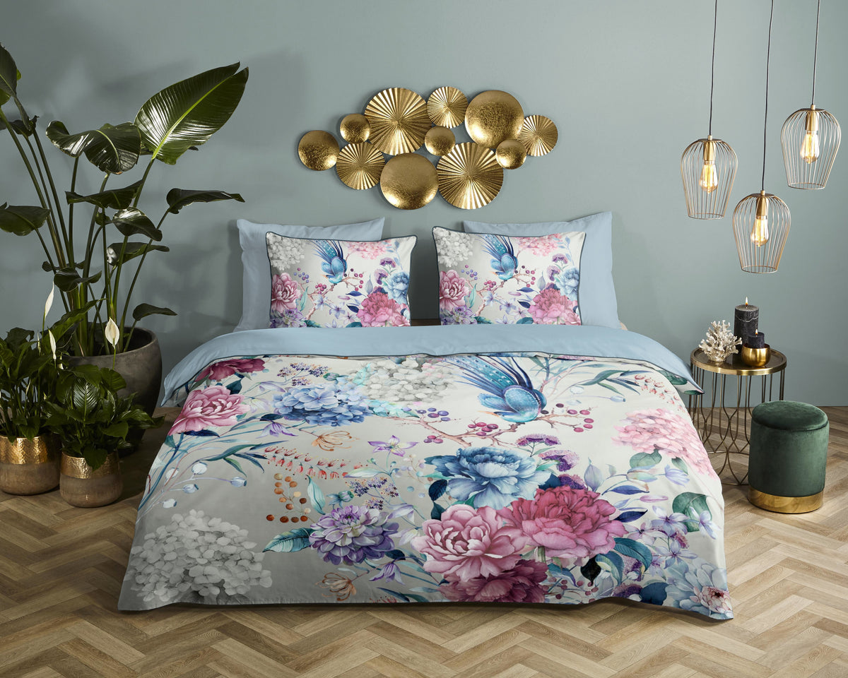 Descanso Satin Duvet Cover "Mondet" - Grau - Dubbele instopflap