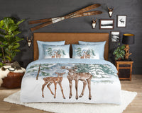 Guten Morgen Flanellen Duvet Cover "Winter" - Multi - Dubbele instopflap