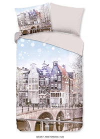 Guten Morgen Flanellen Duvet Cover "Amsterdam" - Multi - Dubbele instopflap