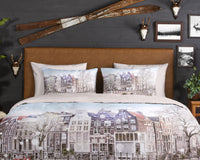 Guten Morgen Flanellen Duvet Cover "Amsterdam" - Multi - Dubbele instopflap