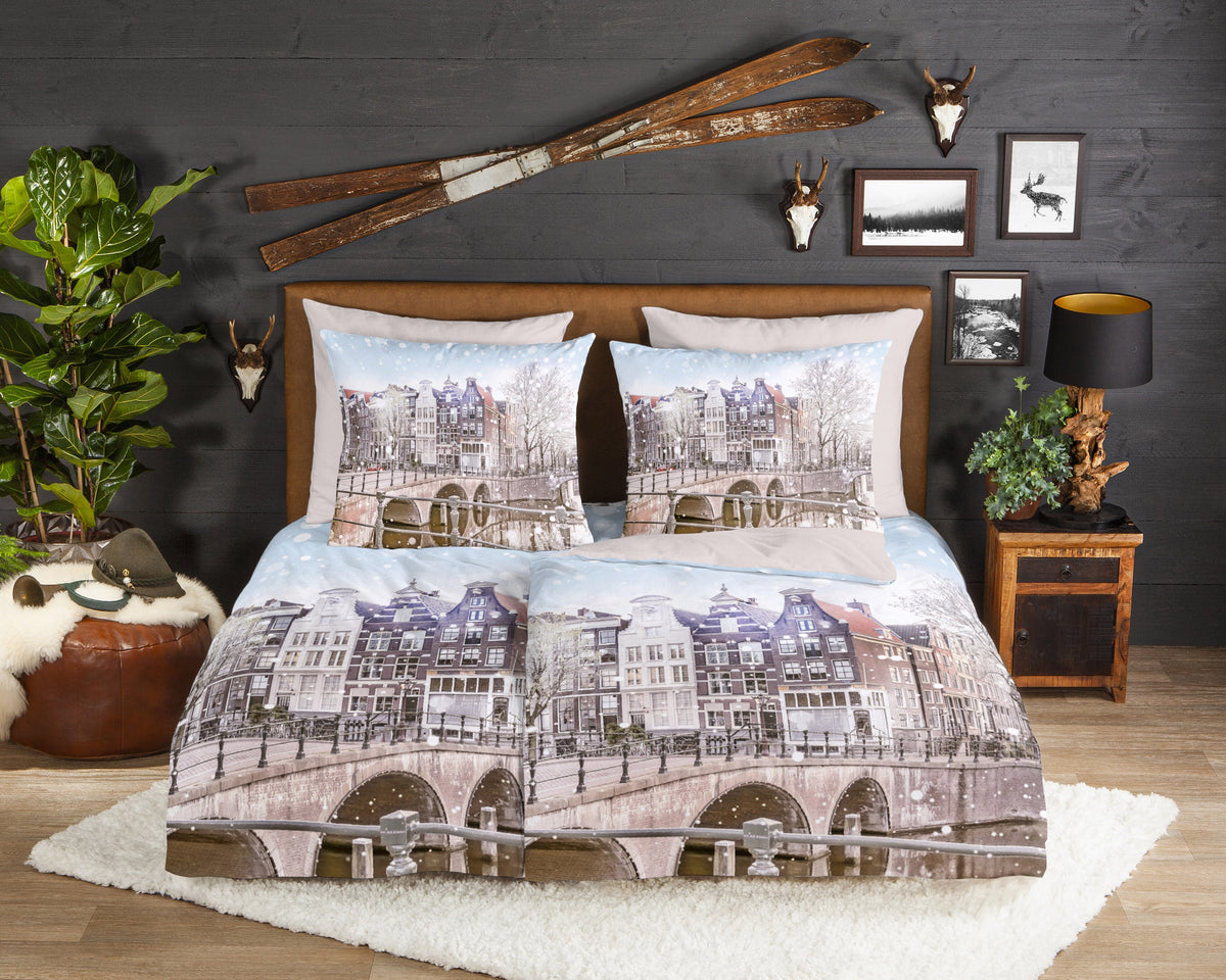 Guten Morgen Flanellen Duvet Cover "Amsterdam" - Multi - Rits