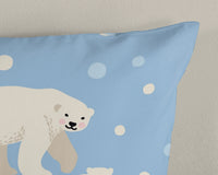 Guten Morgen Flanellen Children's Cupbed Cover "Polar Bear" - Blau - Rits