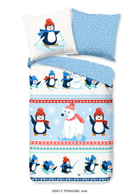 Guten Morgen Flanellen Children's Cupbe Cover "Pinguine" - Multi - Rits