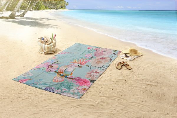 BeachTowel Poly Velours Guten Morgen Multi - Gesloten