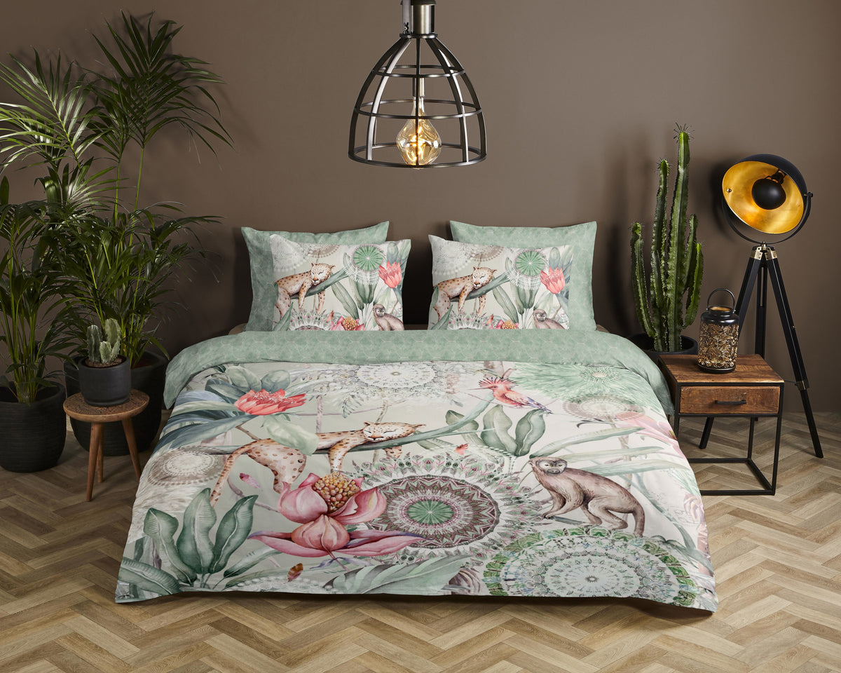 Hip Satin Duvet Cover "Wayan" - Multi - Dubbele instopflap