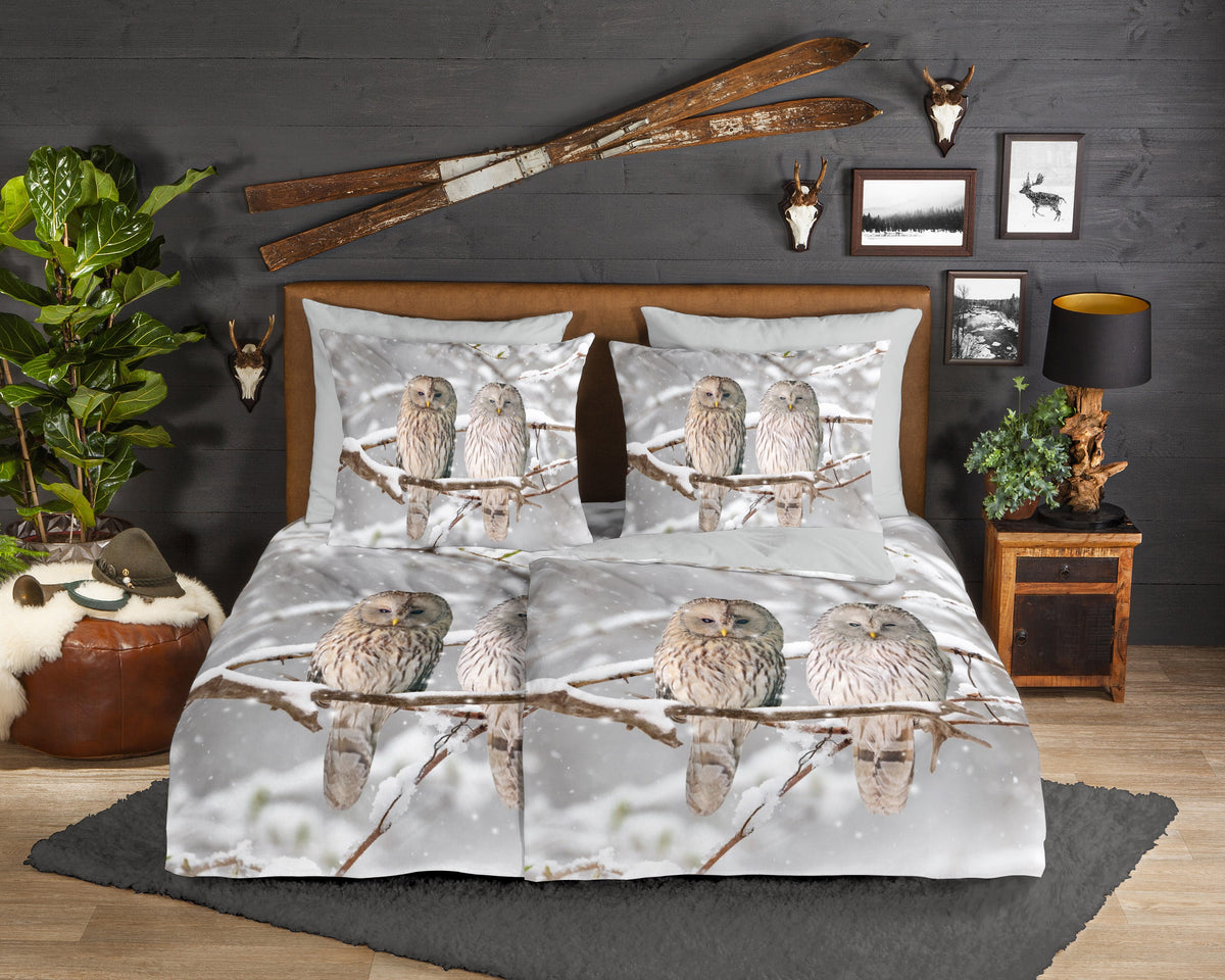 Guten Morgen Flanellen Duvet Cover "FEBE" - Grau - Rits