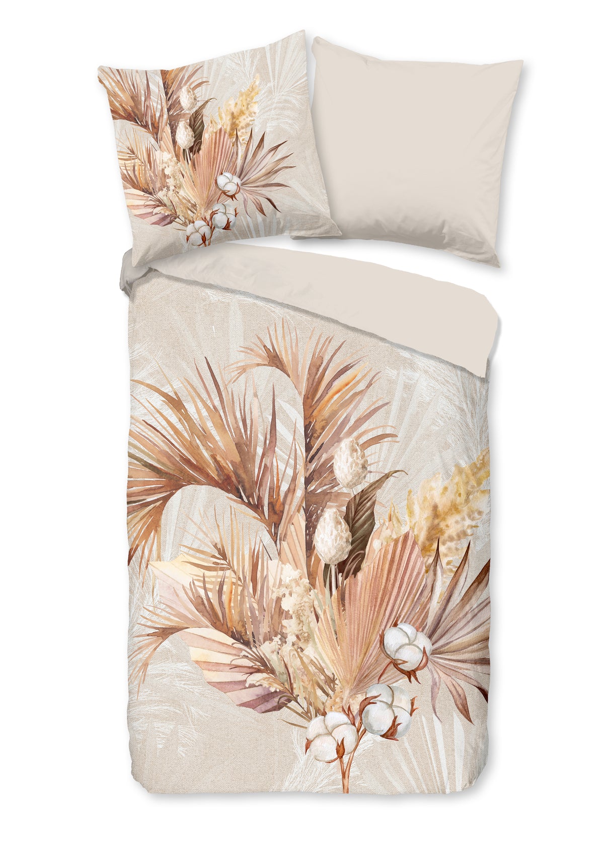 Guten Morgen Flanellen Duvet Cover "Gia" - Sand - Rits