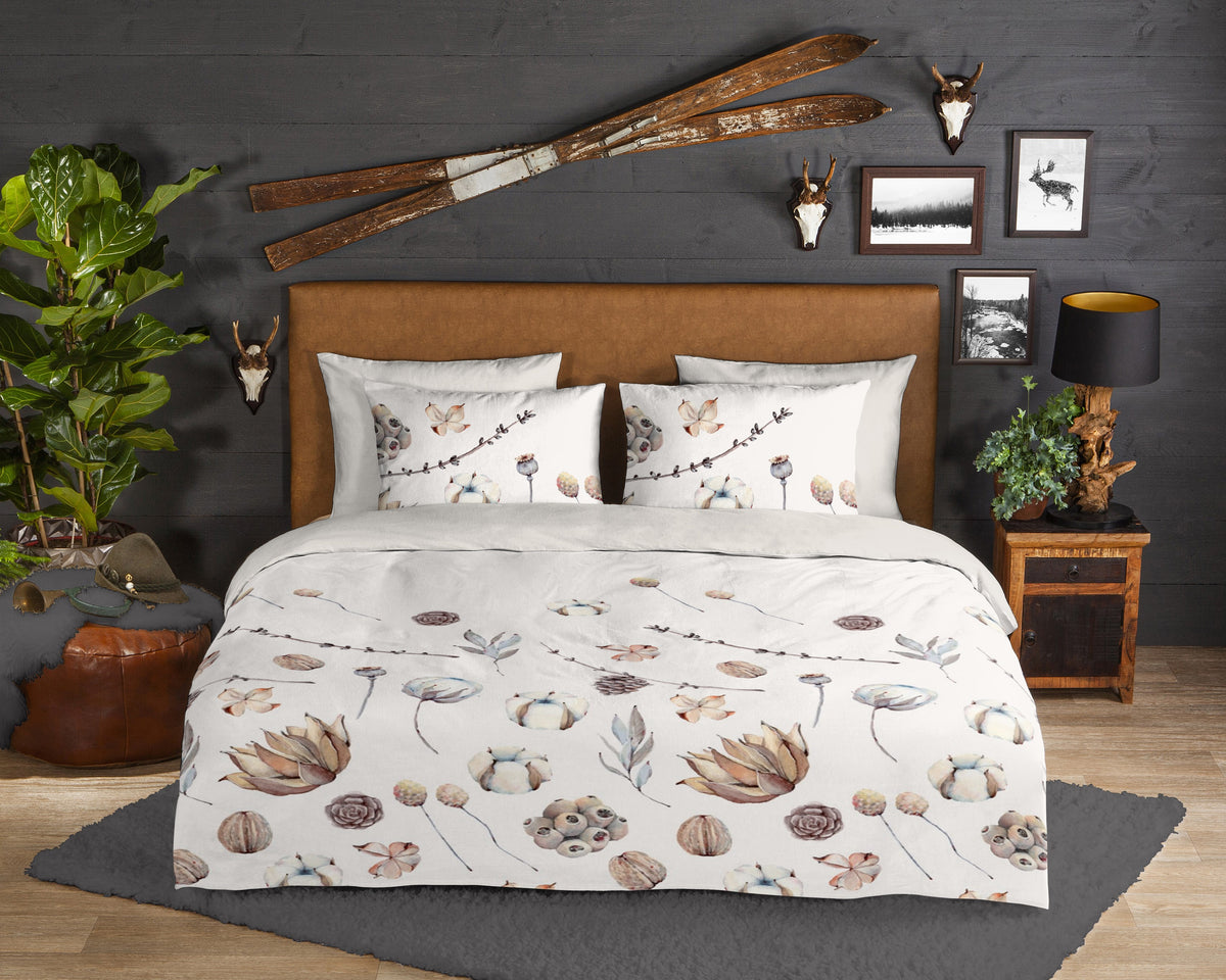 Guten Morgen Flanellen Duvet Cover "Mirre" - Sand - Dubbele instopflap