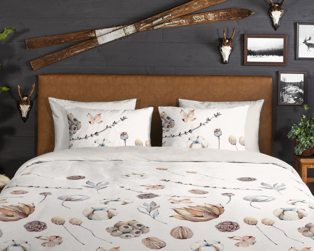 Guten Morgen Flanellen Duvet Cover "Mirre" - Sand - Dubbele instopflap