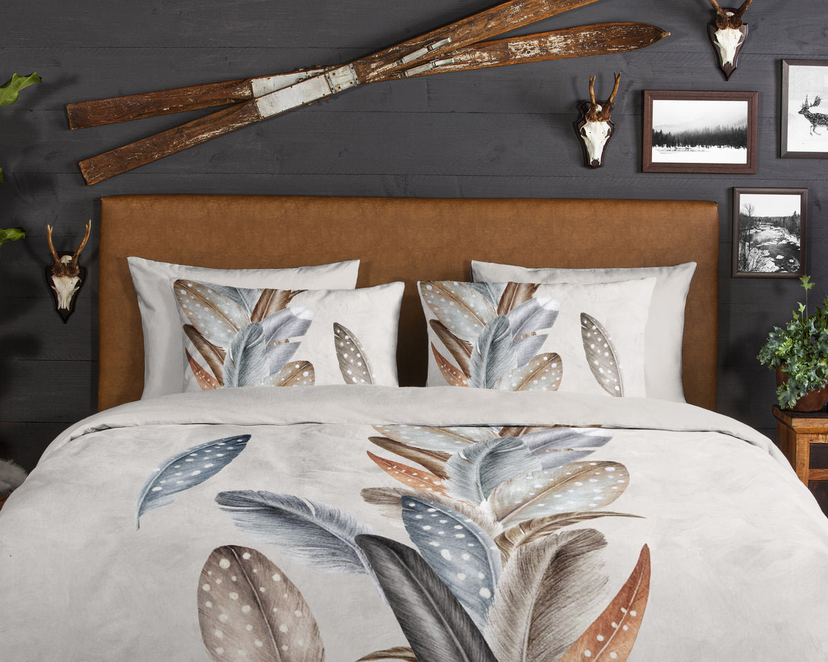 Guten Morgen Flanellen Duvet Cover "Eina" - Sand - Dubbele instopflap