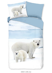 Guten Morgen Flanellen Duvet Cover "Care" - Blau - Dubbele instopflap