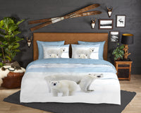 Guten Morgen Flanellen Duvet Cover "Care" - Blau - Dubbele instopflap