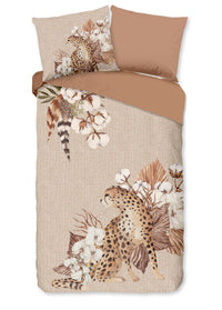 Guten Morgen Flanellen Duvet Cover "Chevy" - Sand - Dubbele instopflap