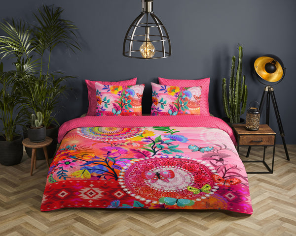 Hip Satin Duvet Cover "Giselah" - Multi - Dubbele instopflap