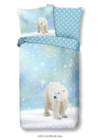 Guten Morgen Flanellen Children's Cupbed Cover "IceBear" - Blau - Rits