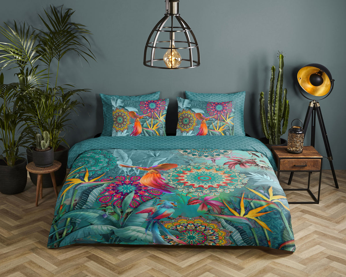 Hip Satin Duvet Cover "Lovise" - Multi - Dubbele instopflap