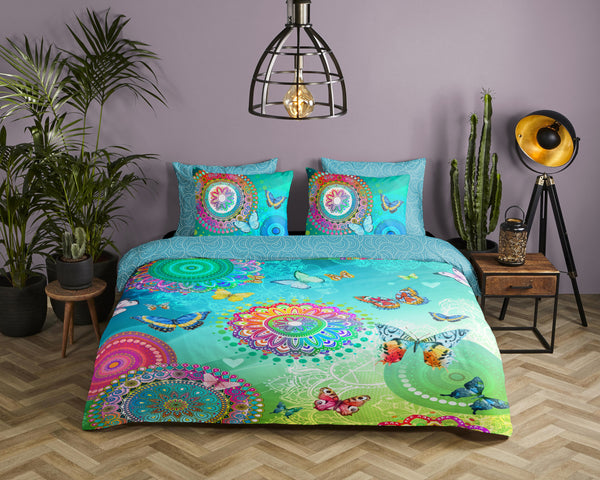 Hip Satin Duvet Cover "Mystic" - Multi - Dubbele instopflap