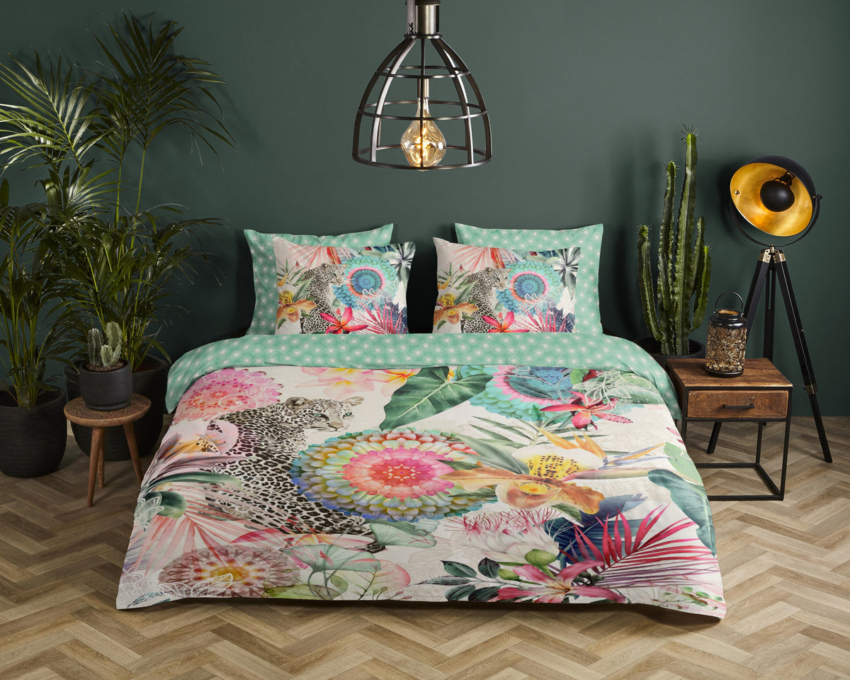 Hip Satin Duvet Cover "Verda" - Multi - Dubbele instopflap