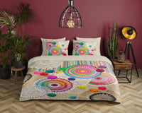 Hip Satin Duvet Cover "Inessa" - Multi - Dubbele instopflap