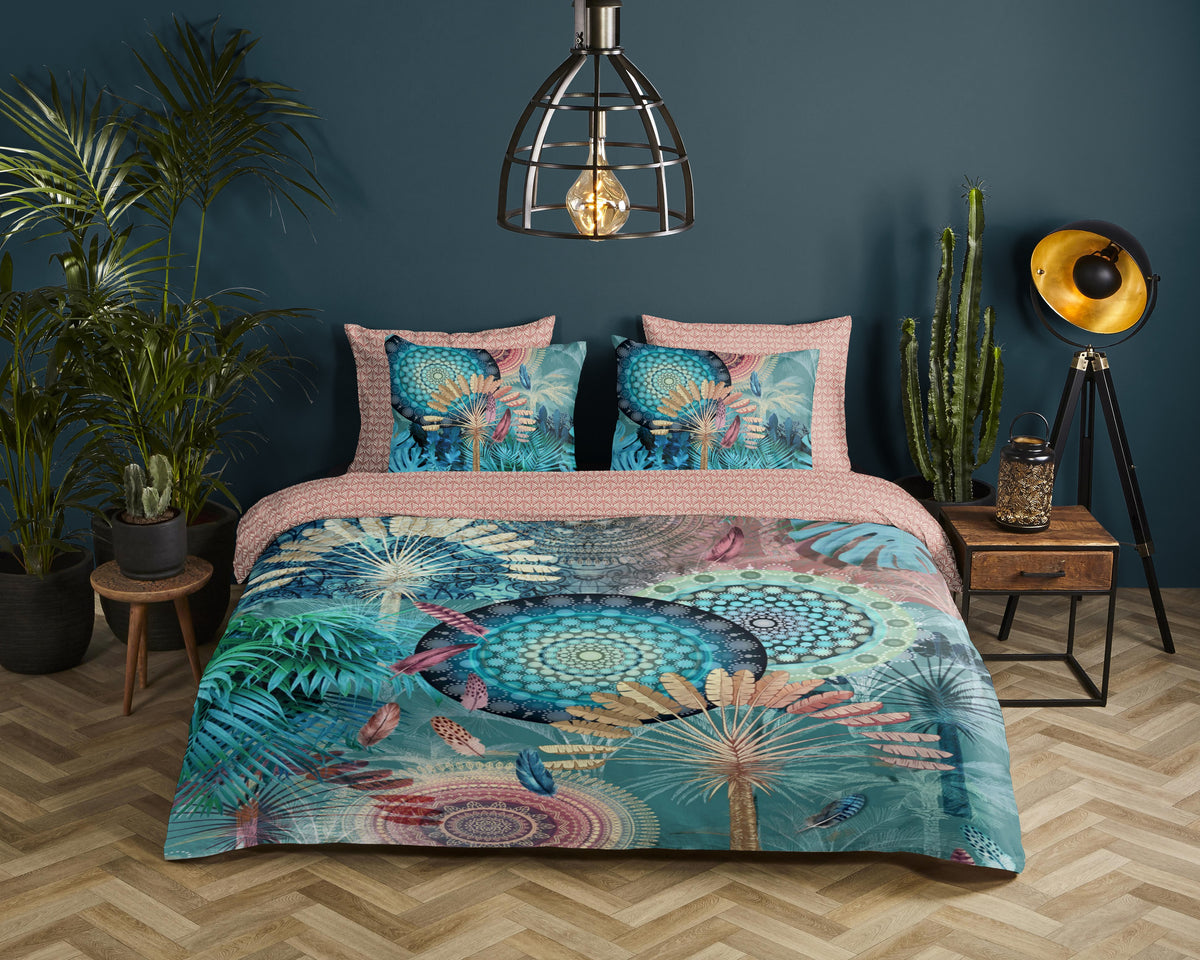 Hip Satin Duvet Cover "Kanya" - Multi - Dubbele instopflap