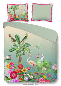 Glück Percal Duvet Cover "Botanica" - Grün - Dubbele instopflap