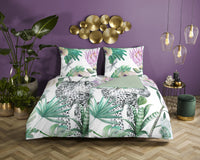 Descanso Satin Duvet Cover "Volterra" - Grün - Rits